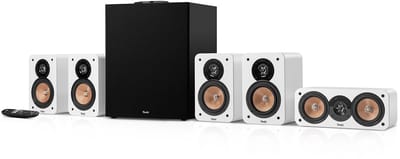 Teufel ULTIMA 20 CONCEPT Surround Power Edition "5.1-Set - Home cinema set met XL subwoofer met geïntegreerde AV-receiver - Bluetooth aptX, HDMI ARC - wit