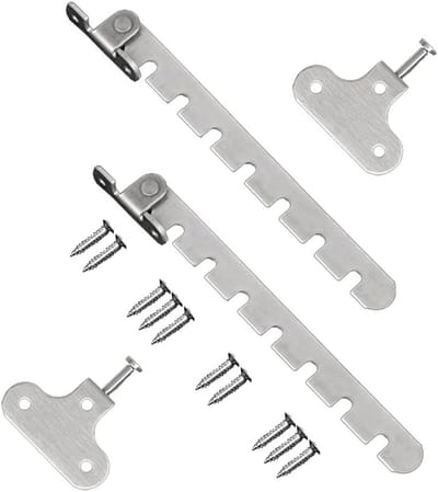 Verstelbare Raambegrenzer 14.5 cm - Set van 2, Veiligheidslock voor Houten en Metalen Ramen, Ramenbeveiliging en Tilt Regulator
