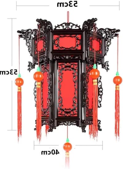 Chinese Lantaarn Tafellamp - Oosterse Lamp Paleis - Feestelijke Sfeer Creëren - Traditioneel Ontwerp - 530x530 mm - Rood
