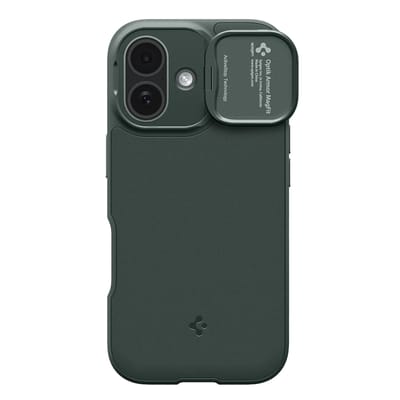 Spigen Optik Armor MagFit | Hoesje Geschikt voor Apple iPhone 17 | Compatibel met MagSafe | Back Cover met Camera Slider | Groen
