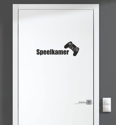 Deursticker - Speelkamer - Zwart 23x8