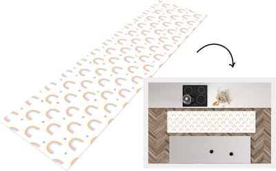 Keukenloper - Loper keuken - Regenboog - Vlinder - Baby - 200x50 cm - Keukenloper vinyl