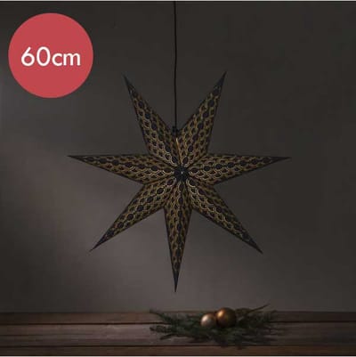 Zwarte papieren kerstster Brodie - 60 cm