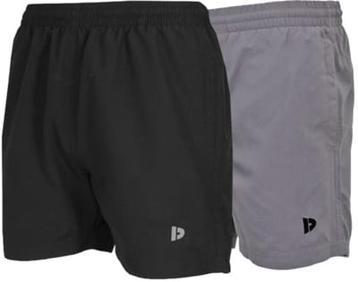 2-Pack Donnay - Sport/Zwemshort (Toon) - Sportbroek - Heren - Black/Steel grey (670) - maat S