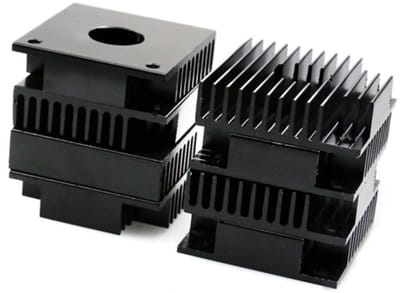 Aluminium Koellichaam - Koelblok Printer - Elektronica Koelen - Efficiënte Warmteoverdracht - 4x4x1 cm - Zwart