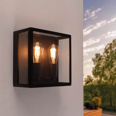 Ledvion - LED Wandlamp - E27 - IP44 - Zwart
