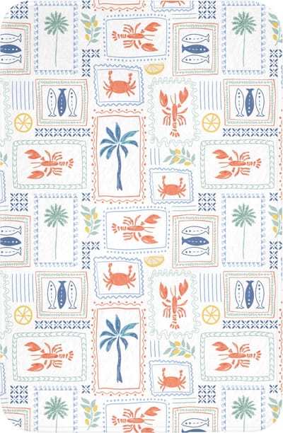 WC mat 40x60 cm - Antislip - Zee - Zomer - Krab - Patroon - Toiletmat - Vloermat - Douchemat - Toilet tapijt - Toiletmatten