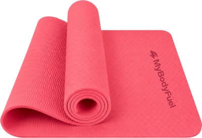 MyBodyFuel Yoga Mat - 6 mm - 183×61 cm - Donkerroze - Duurzaam TPE - Anti-Slip Fitnessmat