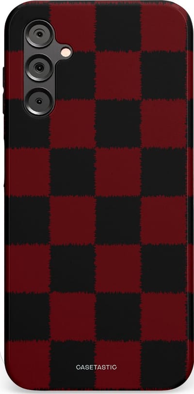 Casetastic hoesje geschikt voor Samsung Galaxy A14 (2023) 5G / Samsung Galaxy A14 (2023) 4G - Dubbellaagse bescherming - De Houthakker - Fashion Case - Zwart Bordeaux