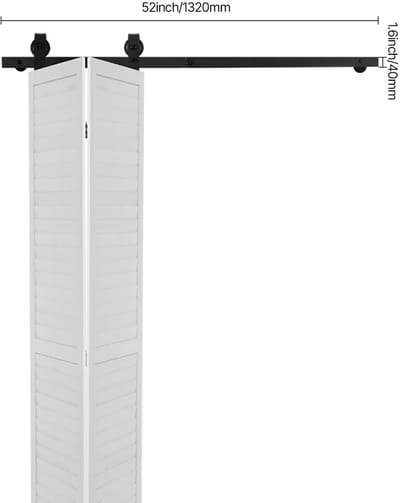Archi schuifdeur - Railsysteem bi-fold – Hardware kit voor 2 kastdeuren – Zwart staal – Stil schuivend – Draagvermogen 150 kg