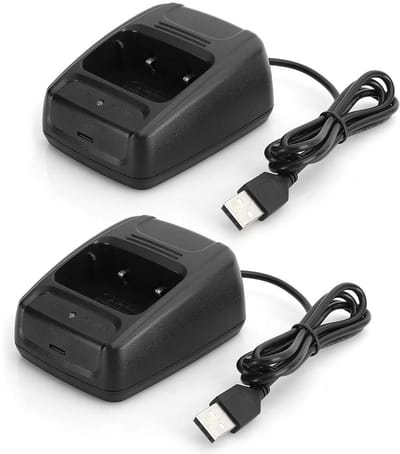 aladdien - Batterijlader - USB-oplader - Indicatielampje - Geschikt voor BF666S/BF777S/BF888S - 2 Stuks - Bidirectionele Radio