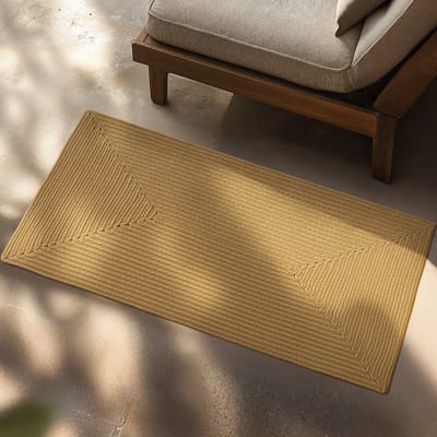 tectake® Vloerkleed 60 x 90 cm – Gevlochten Kleed in Jute-Look – Boho Vloerkleed voor Binnen en Buiten – Weerbestendig en Onderhoudsvriendelijk – Natuurkleur