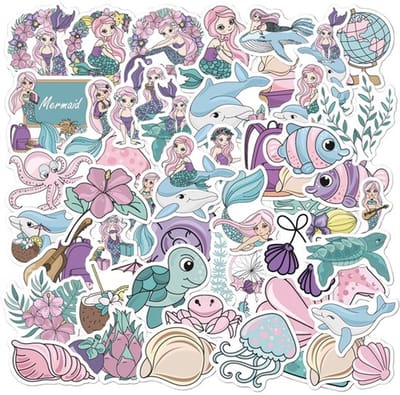 SPHProducts - Zeemeermin-stickers - Kawaii vinylstickers