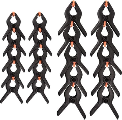 20-delige nylon veerklemmen, kunststof zware gripclips set - 10 stuks 2 inch klemmen, 10 stuks 3 inch klemmen