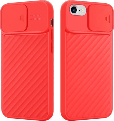 Cadorabo Hoesje geschikt voor Apple iPhone 7 / 7S / 8 / SE 2020 in MAT ROOD - Beschermhoes van flexibel TPU-silicone en met camerabescherming Case Cover Etui