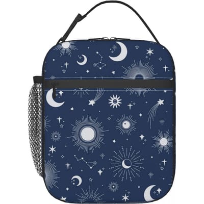 Zoete Hemelse Zonnen, Manen En Sterren Geïsoleerde Lunchtas voor Kinderen School Koeltas Thermische Voedseldoos Tote Lunchboxen Container One Size