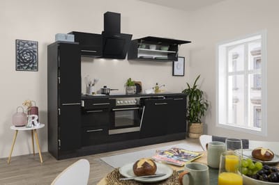complete keuken met apparatuur Amanda-Goedkope keuken 250 cm-Eiken/Grijs - soft close - keramische kookplaat - vaatwasser - afzuigkap - oven - spoelbak