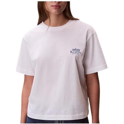 Calvin Klein Short Sleeve Boxy Graphic T-shirt Bright White Taglia: S | Maglie Sportivi Outlet | Donna | Bianco
