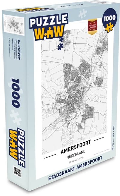 Puzzel Stadskaart Amersfoort - Legpuzzel - Puzzel 1000 stukjes volwassenen - Plattegrond