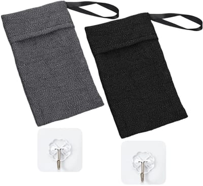 Dailygoods- Zeepnetzak 2 Stuks - Badschuimnet - Opbergtas - Nylon - Duurzaam - Handgemaakte Zeep - 12x18.5 Cm - Zeepzak