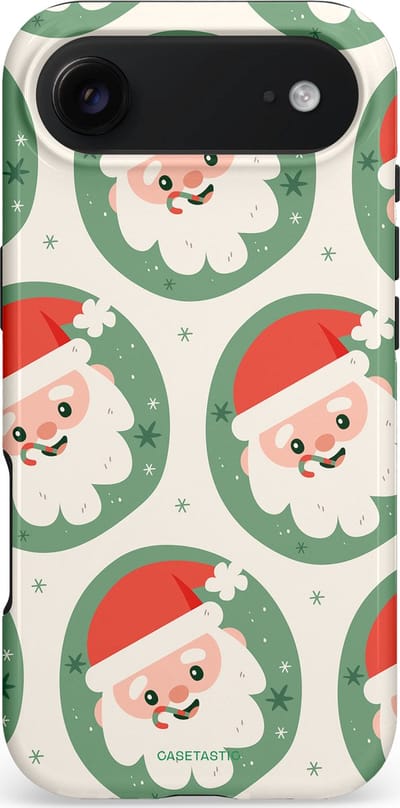 Casetastic hoesje geschikt voor Apple iPhone Air - MagSafe - Dubbellaagse bescherming - Zuurstok Groen Witte Kerstman - Fashion Case - Wit Saliegroen Crème Terracotta