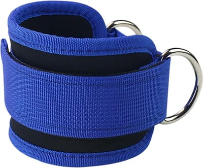 Enkelbanden Geschikt voor kabelmachines, verstelbare enkelweerstandsbanden met bandjes, geschikt voor fitnessoefeningen zoals kickbacks, bilspiertraining, beenstrekkingen en training van het onderlichaam. Blauw.