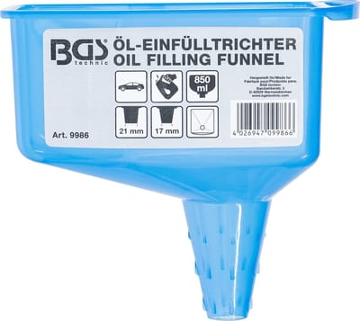 BGS - Motor Olie Trechter - Langwerpig - Olieverversen zonder morsen - Oliefilter lekbakje - 850ml reservoir - BGS9986