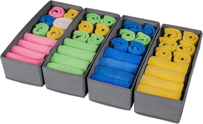 Famanu – Lade-opbergsysteem set van 4, kleding- en ondergoedorganizer voor sokken en stropdassen