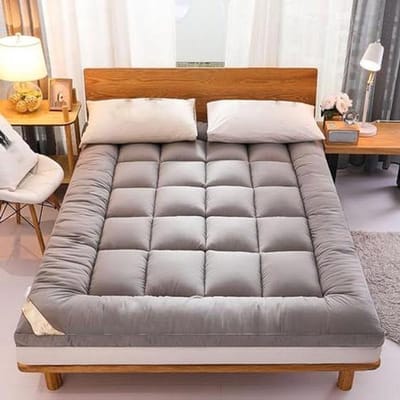 Opvouwbare Slaapmat - Futonmatras Reismatras - Comfortabel Slapen - Winterfluweel Design - 150 x 200 cm - Grijs
