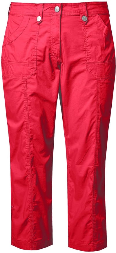 Ulla Popken - Dames - 7/8-cargohose oprolbandje voor broekspijp - Rood - Maat 42