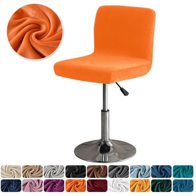 Verdikte Barkrukhoes Zilvervos Fluweel Fluweelstof Elastisch Huis Hotel Club Draaibare Barkrukhoes 20*18*2cm oranje
