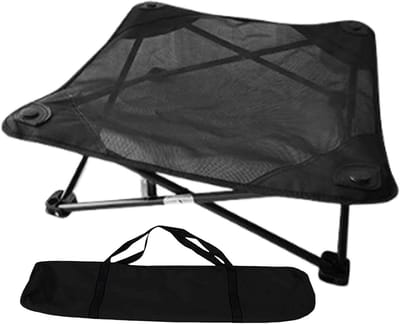 Opvouwbaar Hondenbed - Draagbaar Huisdierbed - Reizen en Kamperen - Mesh en Ademend - 49x49x21 cm - Zwart