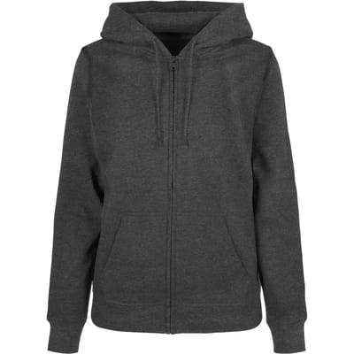 Build Your Brand Basic Sweatshirt Met Rits Grijs 2XL Vrouw