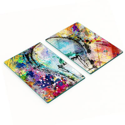 Multifunctionele decoratieve glazen borden met bedrukte gloeilamp 2x40x52 cm