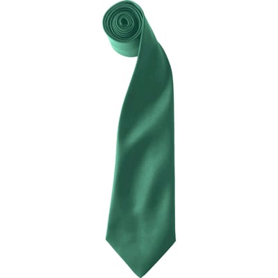 Premier Kleuren Heren Satin Clip Tie (Pakket van 2) (Smaragd)