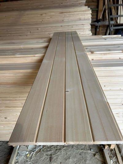 Sparrenhout Gevelprofiel - Profielplank Veerplank - Huisgevel Bekleden - Niet Verkleurend Hout - 15x96mm 200cm - Natuurlijk Hout