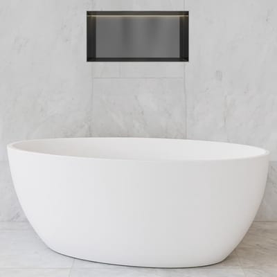 Hotbath &More Inbouwnis - 30 x 60 x 10 cm - Frameless - met LED-verlichting - Geborsteld Zwart PVD