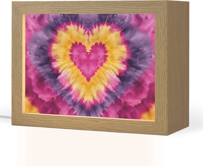 Nachtlampje 20x15 cm - Kinder lampje - Tie dye - Hartvorm - Vlammen - Oranje - Tafellamp kinderkamer - Slaapkamer lamp - Bedlamp kinderen - Kinderlampje stopcontact - Wandlamp babykamer - Nachtlampjes