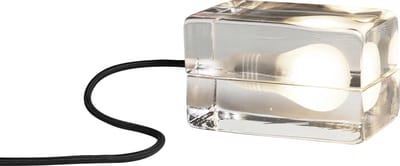 Design House Stockholm Block Tafellamp met Helder Glas en Zwart Snoer.