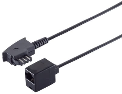 TAE-F - RJ45 adapter | 4-aderig (8P4C) | zwart | 0,20 meter
