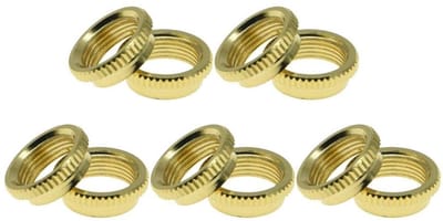 10x USA Wire Fine Knurled 15/32" Diepe Utility Gitaar Toggle Switch Moer Geschikt voor Les Paul en Switchcraft Schakelaars - Goudkleurig, Hoogwaardige Kwaliteit, Duurzaam