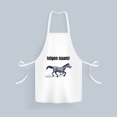 Akyol - rennend paard met eigen naam Keukenschort - Paarden - dieren liefhebber - iemand die houdt van paarden - verjaardag - cadeau - kado - geschenk - 82 bij 71 cm