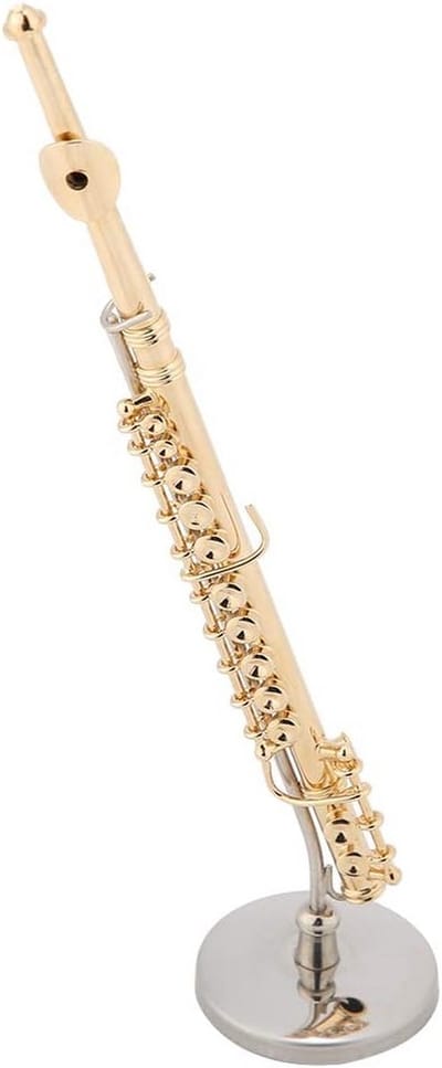 Miniatuur Trompet Model Goudkleurig Cadeau met Standaard en Koffer