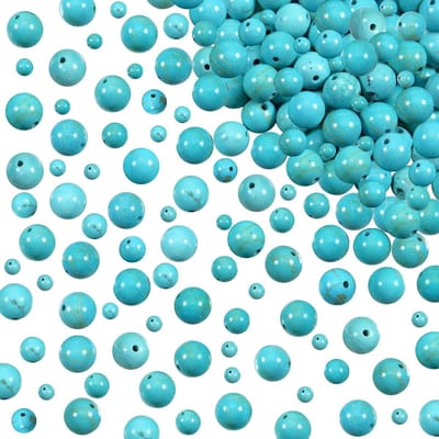 100 Stuks Natuurlijke Turquoise Kralen 4mm 6mm 8mm Ronde Losse Kralen met Gat voor Sieraden, DIY Armbanden en Kettingen