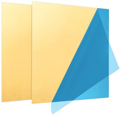 2 Stuks 1mm Messingplaat - Corrosiebestendige Messing Folie 0.1mm x 150mm x 150mm voor Modelbouw, Tentoonstellingen en DIY Projecten