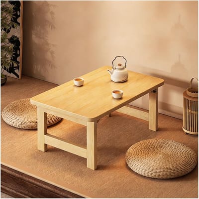 Klaptafel Hout - Eettafel Bijzettafel - Ruimte Besparen - Stabiel Vergrendelmechanisme - 60x40x40cm - Natuurlijk Hout