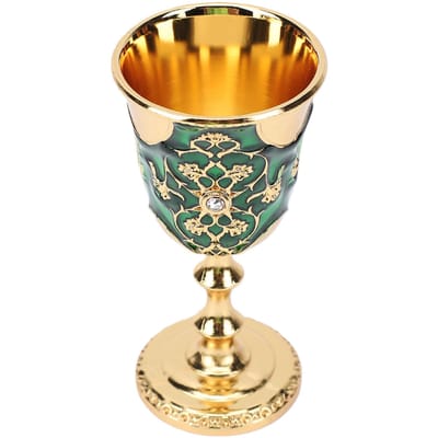 Coupe émaillée vintage Coupe médiévale Verre à vin décoratif en strass Décoration de maison Cérémonie de mariage Cadeau de fête