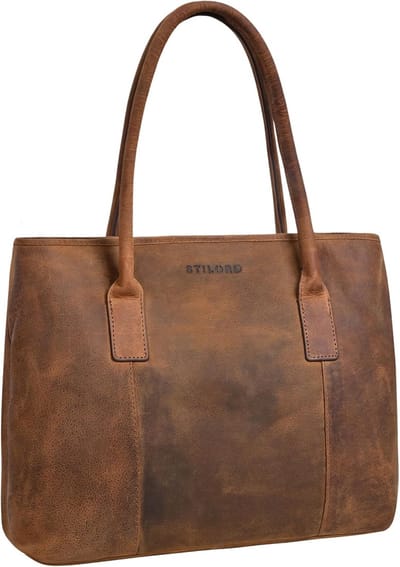 Leren Laptoptas 15.6 Inch voor Dames - Grote Schoudertas voor Zakelijk Gebruik