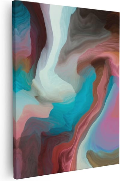 Artaza Canvas Schilderij Abstracte Kunst - 40x50 cm - Muurdecoratie Woonkamer - Wanddecoratie Roze - Kamer Accessoires