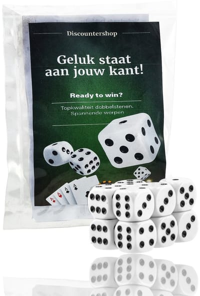 Dobbelstenen 10 stuks – Standaard maat 16 mm – Witte speeldobbelstenen voor spelletjes, Bordspellen en educatief gebruik